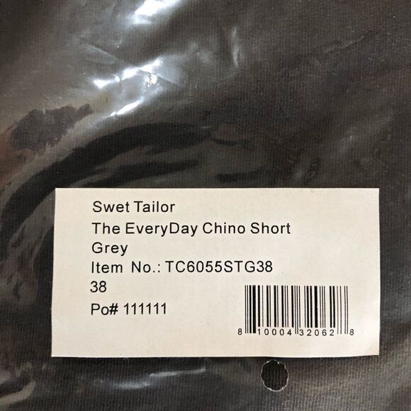 NWT Swet Tailor Everyday Chino Shorts Grey - 38 - Picture 10 of 10